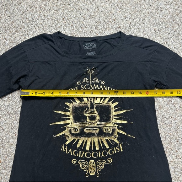 Fantastic Beasts Womens Black Gold Newt Scamander Baseball Style T-Shirt Large - Picture 6 of 8